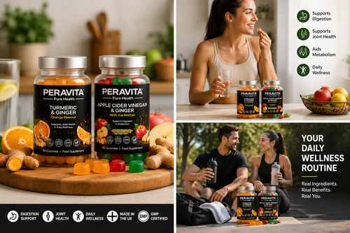 Apple Cider Vinegar & Turmeric Gummies Bundle | Digestion, Gut Health & Daily Wellness Support | PERAVITA