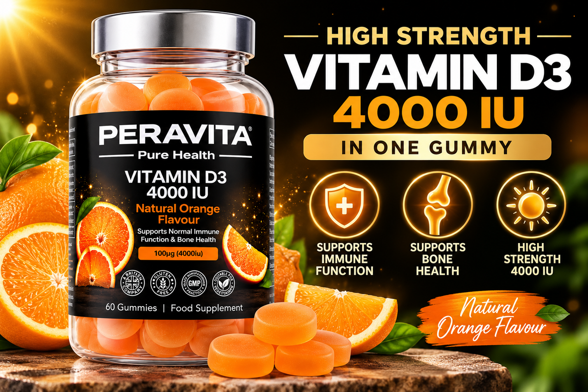 Vitamin D3 4000 IU Gummies | 60 Gummies by PERAVITA