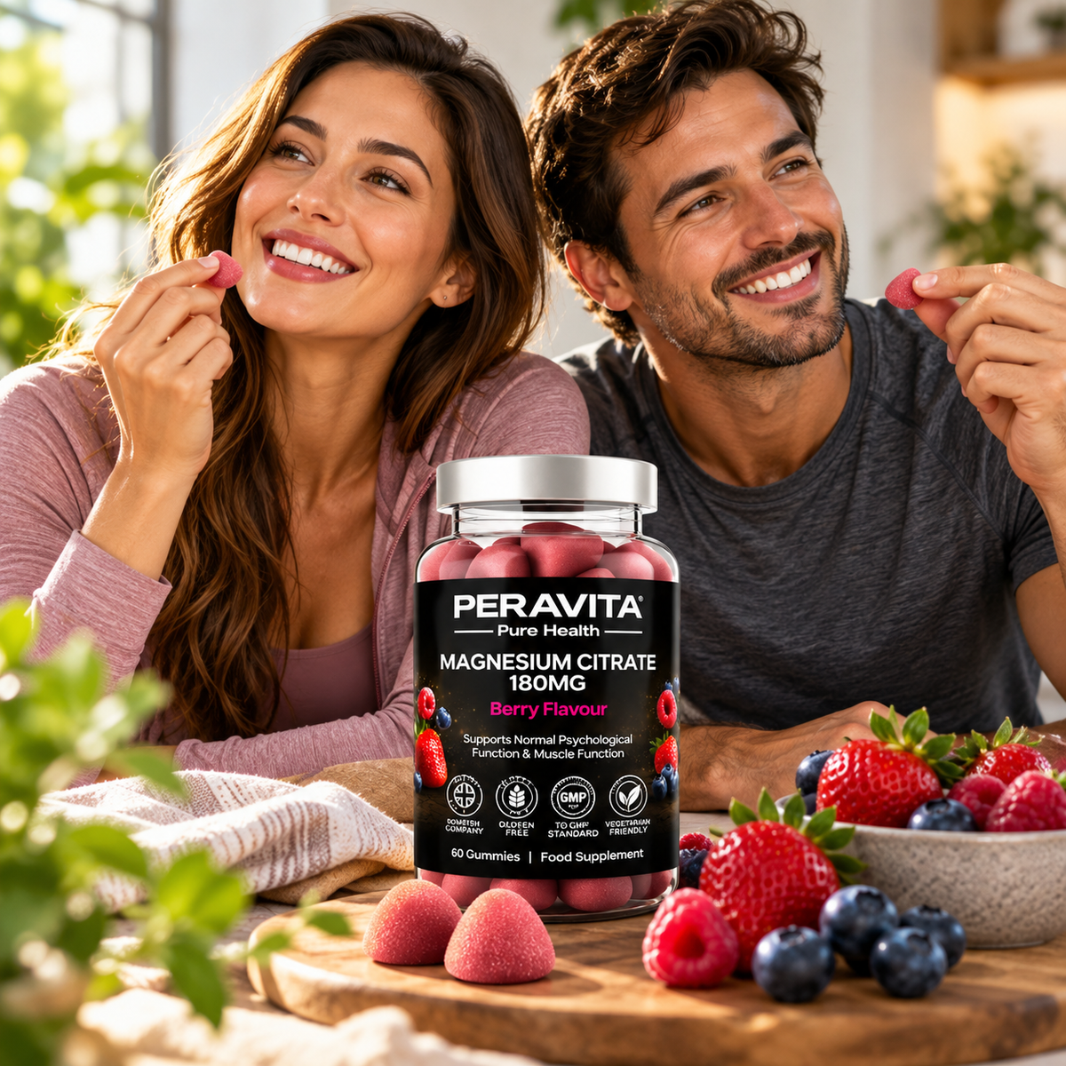 Magnesium Citrate Gummies 180mg Magnesium | 60 by PERAVITA