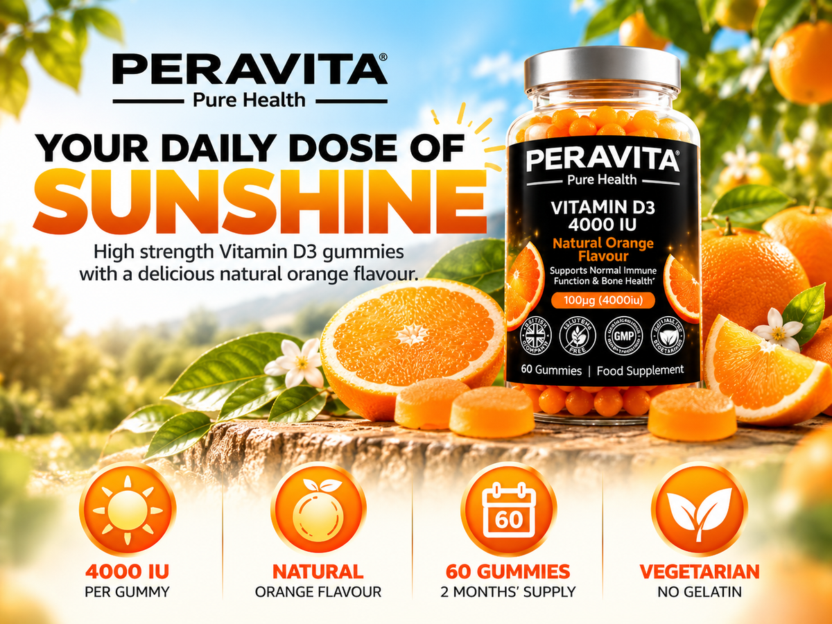 Vitamin D3 4000 IU Gummies | 60 Gummies by PERAVITA