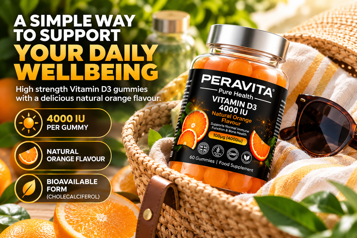 Vitamin D3 4000 IU Gummies | 60 Gummies by PERAVITA