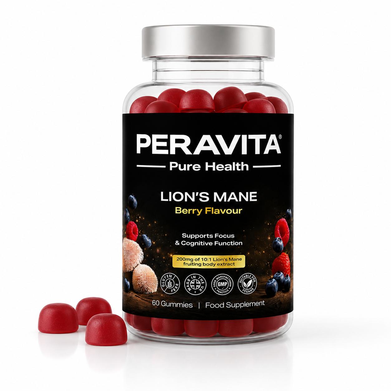 PERAVITA Wellness Gummies Bundle | Lion's Mane, Apple Cider Vinegar & Turmeric Gummies | 3 Bottle Value Pack