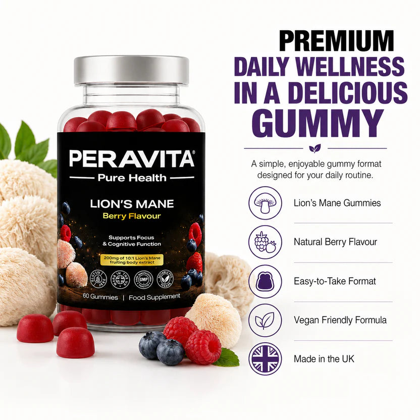 Lion's Mane & Apple Cider Vinegar Gummies Bundle | Focus, Digestion & Daily Wellness Support | PERAVITA